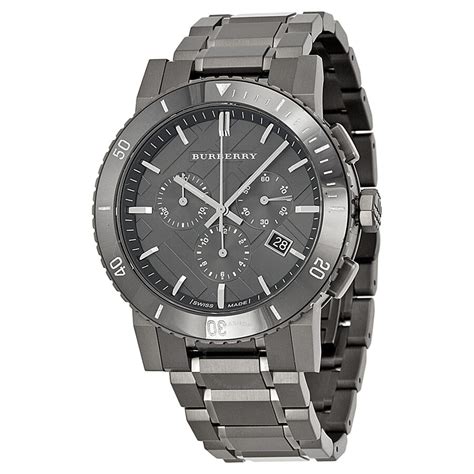 burberry mens metallic grey watch